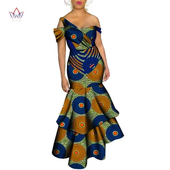 Afrikos Moterų Suknelė heidi bazin Riche Afrikos Drabužių Vestuvių Drabužius Seksualus Šalis Suknelė Afrikos Spausdinti Suknelė Bridesmaid Suknelę WY6681