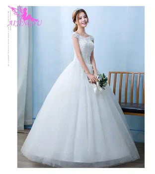AIJINGYU 2021 plius dydis nauji karšto pardavimo pigūs kamuolys suknelė nėriniai atgal oficialų nuotakos suknelės, vestuvių suknelė WU110