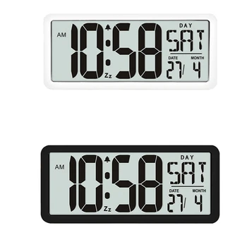 Aikštėje Sieninis Laikrodis Serija, 13.8 colių Didelės Skaitmeninės Jumbo Laikrodis-Žadintuvas, LCD Ekranas, Multi-Funkcinė Upscale Biuro Stalo Dekoras