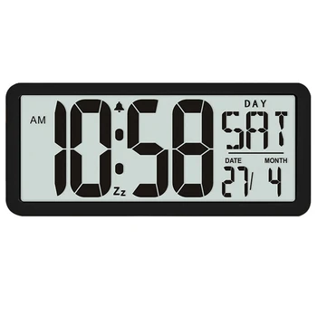 Aikštėje Sieninis Laikrodis Serija, 13.8 colių Didelės Skaitmeninės Jumbo Laikrodis-Žadintuvas, LCD Ekranas, Multi-Funkcinė Upscale Biuro Stalo Dekoras