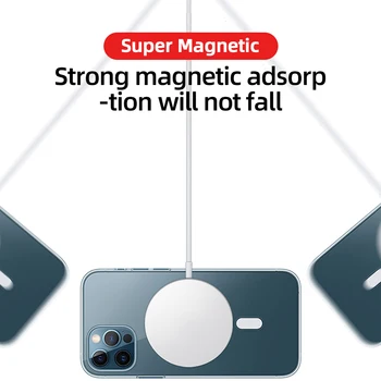 Aišku MagSafe Atveju iPhone 12 Pro Max Mini iPhone12 12mini Belaidžio Įkrovimo Originalus Magnetinis Silikono Telefono Dangtelį Coque