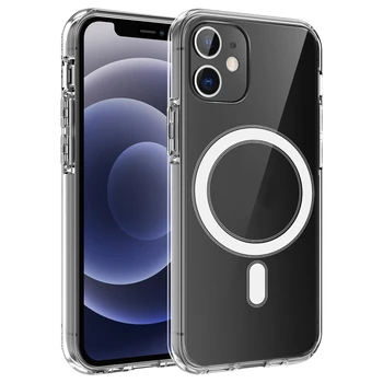 Aišku MagSafe Atveju iPhone 12 Pro Max Mini iPhone12 12mini Belaidžio Įkrovimo Originalus Magnetinis Silikono Telefono Dangtelį Coque