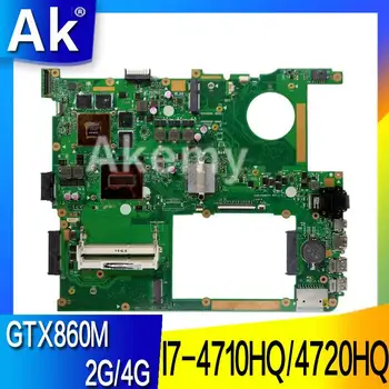 AK G771JM Nešiojamojo kompiuterio motininė plokštė, Skirta Asus G771JM G771JW G771J G771 Bandymo originalus mainboard I7-4710HQ/4720HQ GTX860M-2G/4G EDP