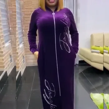 Aksomo Afrikos Suknelės Moterims 2021 Žiemos Pavasario Afrikos Musulmonų Drabužiai Ilgas, Maxi Suknelė Aukštos Kokybės Mados Dress Lady