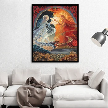 Alcheminis Vestuvių Šventa Santuoka Atvirukas Mitologija Bohemijos Čigonų Deivė Sienos Menas Spausdinti Ir Plakato Nuotrauką