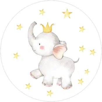 Allenjoy dramblių baby shower šalis turas fone viršelio žvaigždžių berniukas mergina gimimo Naujagimiai, Pasirinktinį fono apskritimas banerio nuotrauka