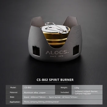 ALOCS CS-B02 CS-B13 Kompaktiškas Mini Dvasia Degiklis Alkoholio Viryklė su Stovu Lauko Turistinius Pėsčiųjų, Kempingas Krosnis