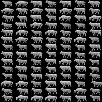 AN15001B 100vnt 1:150 UnPainted Balta Gyvulių Karvių N Masto Modelis Dekoracijos Kraštovaizdžio Išdėstymas