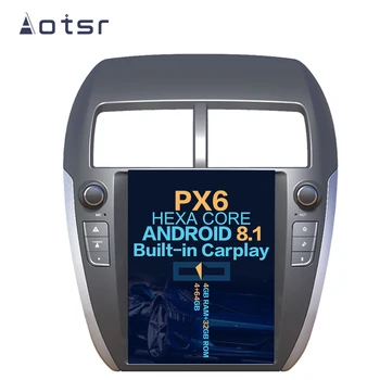 Android 8.1 Tesla Stiliaus PX6 ne Automobilis DVD Grotuvas, Navigacijos GPS MITSUBISHI ASX RVR Outlander Galvos Multimedia Stereo Autoradio