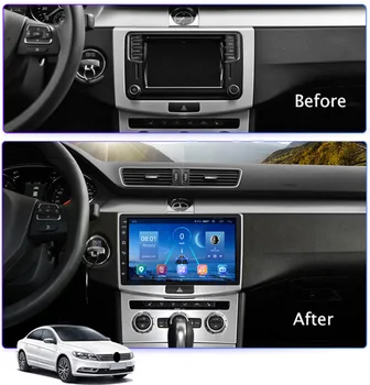 Android 9.0 2 din DSP Automobilių Radijas, Vaizdo Grotuvas, VW Volkswagen Passat B7 B6 2010-Navigacijos GPS WIFI DVD Su 360° vaizdo kamera