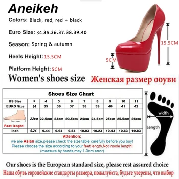 Aneikeh 2020 m. Pavasarį Moterys Seksualus 16CM Ekstremalių Aukštakulniai Platformos Ponios Siurbliai Stiletto Moteris Avalynė Slydimo Dydis 34 - 40 258-90