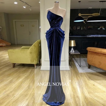 Angel Novias Ilgas Elegantiškas Royal Blue arabų Abendkleider vakarinę Suknelę 2020