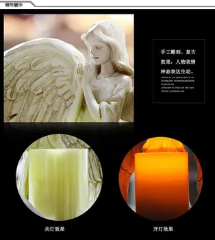 Angelo Statula Žvakių Laikiklis Elektroninė Žvakidė Apdailos Kristaus Maldos Namų ir Bažnyčios Dekoravimas Derva Medžiaga Dovana