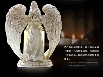 Angelo Statula Žvakių Laikiklis Elektroninė Žvakidė Apdailos Kristaus Maldos Namų ir Bažnyčios Dekoravimas Derva Medžiaga Dovana