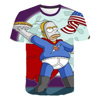 Animacinių filmų 3D Spausdinimo Simpsonų Streetwear berniukas ir mergaitė ' s T-shirts Harajuku T-shirts Juokinga Juokinga Drabužių Paauglys T-shirts