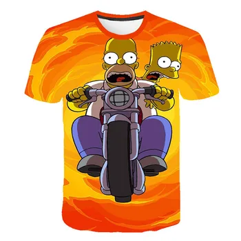 Animacinių filmų 3D Spausdinimo Simpsonų Streetwear berniukas ir mergaitė ' s T-shirts Harajuku T-shirts Juokinga Juokinga Drabužių Paauglys T-shirts