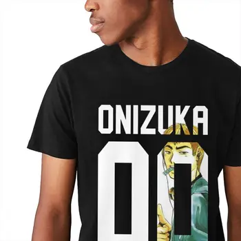 Animacinių filmų GTO Didis Mokytojas Onizuka T-shirt vyrams Minkštas Grynos Medvilnės trumpomis Rankovėmis O-kaklo