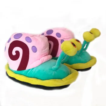 Animacinių filmų sponge baby serija mažų sraigių maišelį su medvilnės batų namų, tėvų-vaikų šlepetės maža sraigė