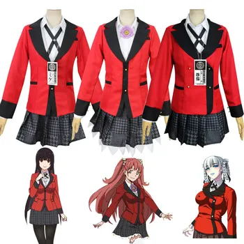 Anime Kakegurui Cosplay Jabami Yumeko Kostiumai Japonų Mokyklos Mergaičių Uniforma