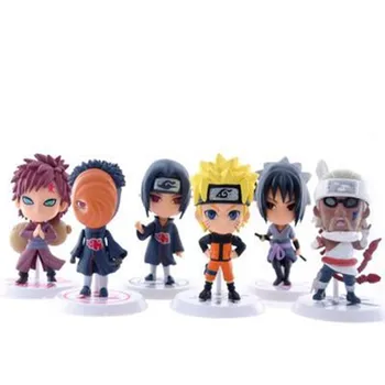 Anime Naruto 6 Stilius Naruto 8cm Veiksmų Skaičius, Naujų Sasuke Ninja Kakashi Modelis Žaislas