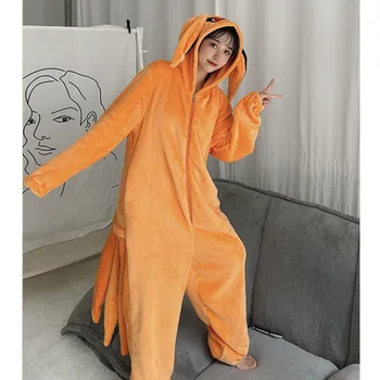 Anime Naruto Cosplay Pižama Unisex Cosplay Kostiumų Kurama Flanelė Namų Sleepwear Kurama Kyuubi Jumpsuits Pižamą Kostiumas