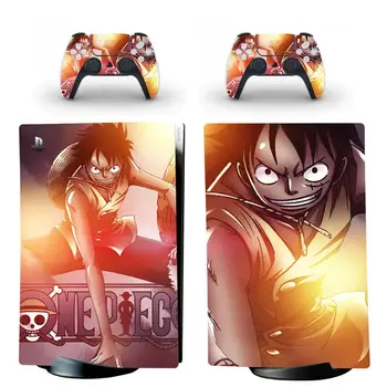 Anime One Piece PS5 Digital Edition Odos Lipdukas, Decal Padengti 5 PlayStation Konsolės ir 2 Kontroleriai PS5 Odos, Vinilo Įklijos