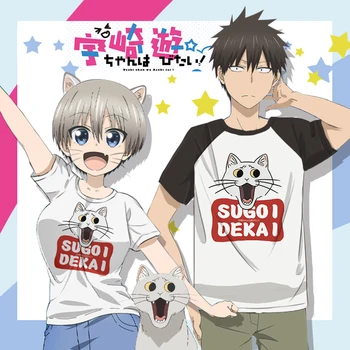 Anime Uzaki-chan wa Asobitai! Uzaki-chan Nori Pakabinti Uzaki hana cosplay t-shirt kostiumas Unisex medvilnės marškinėliai tee viršūnės