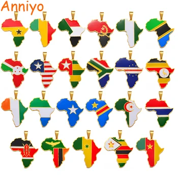 Anniyo Hip-hop Afrikos Žemėlapis Pakabukas Karoliai, Papuošalai Ganoje, Nigerijoje, Konge, Sudane, Somalyje, Uganda Zambija Zimbabvė Liberija #207921