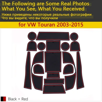 Anti-Slip Gumos Puodelio, Pagalvėlės, Durų Groove Kilimėlis VW Touran Volkswage MK1 2003~m. 2006 2009 2012 Priedai kilimėlis telefono