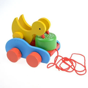 Antis Priekaba Transporto Priemonės Mediniai Žaislai Mielas Ančiukas Naujagimiai, Vaikai Plaything Anksti Švietimo Žaislas Vaikams Dovanų Metu