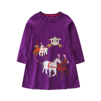 Aplikacijos kūdikių drabužiai, suknelės Royal vežimo medvilnės vaikai rudens dress karšto pardavimo ilgomis rankovėmis karšto pardavimo kūdikių drabužiai suknelės