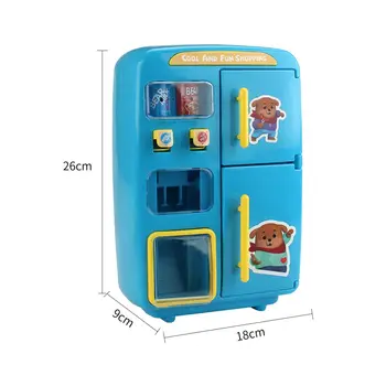 Apsimesti Žaisti Žaislas Elektros Modeliavimas Šaldytuvas automatas 32pcs Šaldytuvas, Virtuvės įrankis Namas Žaislas melodija Apšvietimo efektas