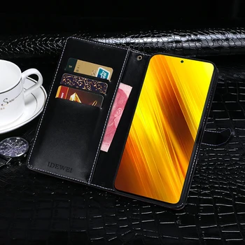 Apversti Odos Atveju Xiaomi Poco X3 NFC Padengti Prabanga Piniginės Atveju Poco X3 NFC Telefono dėklas Coque