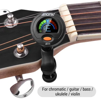 AROMA AT-11 / NE-01A / AT-01A Gitara Turner Clip-on Imtuvas Spalvų Ekrano Chromatines Gitara, Bosinė Ukulėle Smuikas