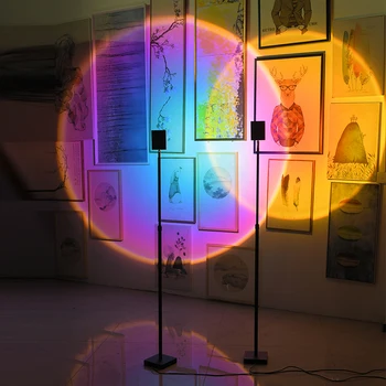 Artpad Italijos Dizaino Vaivorykštė Modernios Led Grindų Lemputė 10W Saulėlydžiai Projekcija kambarį Stovas Šviesos Miegamojo Atmosferą, Grindų Lempos