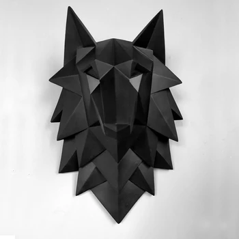 [Artware] 3D, Abstraktūs Vilkas Galvos Meno Statula Rankų darbo Dervos Sienų Apdailai Priedai Skulptūra Vestuvių Chrismas Amatai