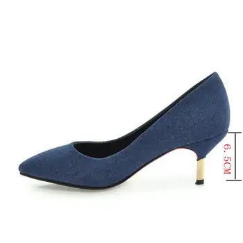 ASILETO prekės Džinsinio Moterų Siurbliai, bateliai, Aukštakulniai Smailianosiai kojų džinsus batai Šalies Ponia Siurbliai adatos (Stiletai) sapatos chaussures S304