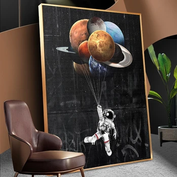 Astronautas Kosmose Svajoja Žvaigždžių Riba, Drobė, Tapyba, Plakatų ir grafikos Sienos Nuotraukas Cuadros už Kambarį Dekoro be Rėmelio