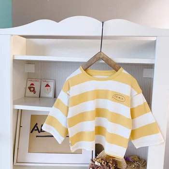 Atsitiktinis vaikų pavasario drabužių 2020 m. mergytę medvilnės dryžuotas marškinėliai ilgomis rankovėmis vaikų berniukų T marškiniai ir palaidinės, vaikų drabužiai