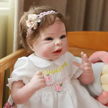Aukštos Kokybės 55CM Atgimimo Lėlės Realus bebe atgimsta Mielas Pouting Baby Doll Naujai Silikono Lėlės Tikroviška, Kaip Kalėdų Dovana