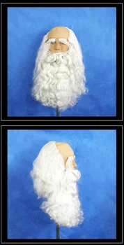 Aukštos Kokybės kalėdų senelio kostiumas moterims, vyrams Perukas + Barzda Nustatyti Suaugusiųjų Fancy Dress Senelio Barzda Atsparus Karščiui Cosplay