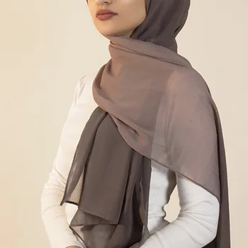 Aukštos Kokybės Minkštas Šalikas Lengvas, Kvėpuojantis Georgette Skara 2 spalvos toną Ombre Gradientas Šifono Šalikai Hijabs hijab