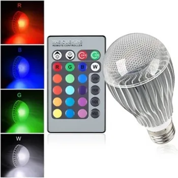 Aukštos kokybės Pritemdomi LED RGB Lemputė E27 9W 15W Nuotolinio Valdymo Spalva Keičiasi LED Siena Lemputės RGB 16 Spalvų Lempos 85-265V