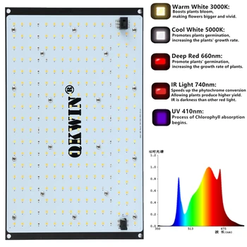Aukštos kokybės Qkwin 120W 240W Led Grow Light Quantum PCB Visą Spektrą 