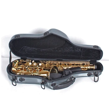Aukštos kokybės stiklo, plieno saksofonas atveju Stiklo pluoštu armuoto plastiko, lašas ABS Eb alto saxophone maišelį saksofonas priedai