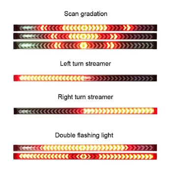 Automobilio LED Pikapas Rodyklių Raudonas LED Teka Geltonas Posūkio Signalo Lemputė Nuskaitymo Stabdžių LED Šviesos Juosta Atvirkštinio Uodegos Šviesos Juostelės