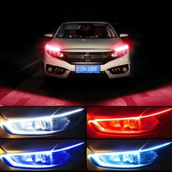 Automobilio LED Veikia Šviesos Srauto priekinis žibintas Juostos Įspėjimo Lempa Jaguar F-TEMPAS XE XF XJ XEL XFL X-Type, S-Type Modificaiton Lipdukas