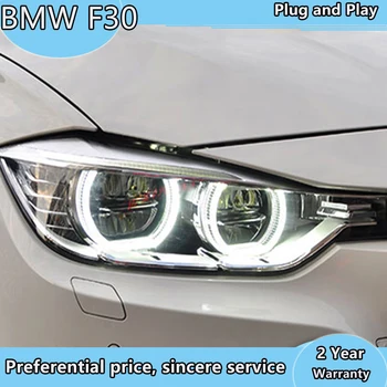 Automobilio Stilius BMW 316i 320i 328i 335i Žibintai 2013-M. F30 F35 LED Žibintų LED Angel Eyes priešakinių Šviesų