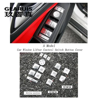 Automobilio stilius Lango Stiklo Keltuvas mygtukai padengti Lipdukas blizgančiais Mercedes Benz CLA GLA ML, GL GLE GLS A/B/C/E klasė Aksesuarai
