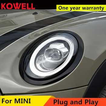 Automobilių 2013-2018 M. Mini F56 cooper žibintai Už F56 VISI LED žibintas Angel eye led DRL priekiniai šviesos Bi-led Objektyvas dinamiškas posūkio